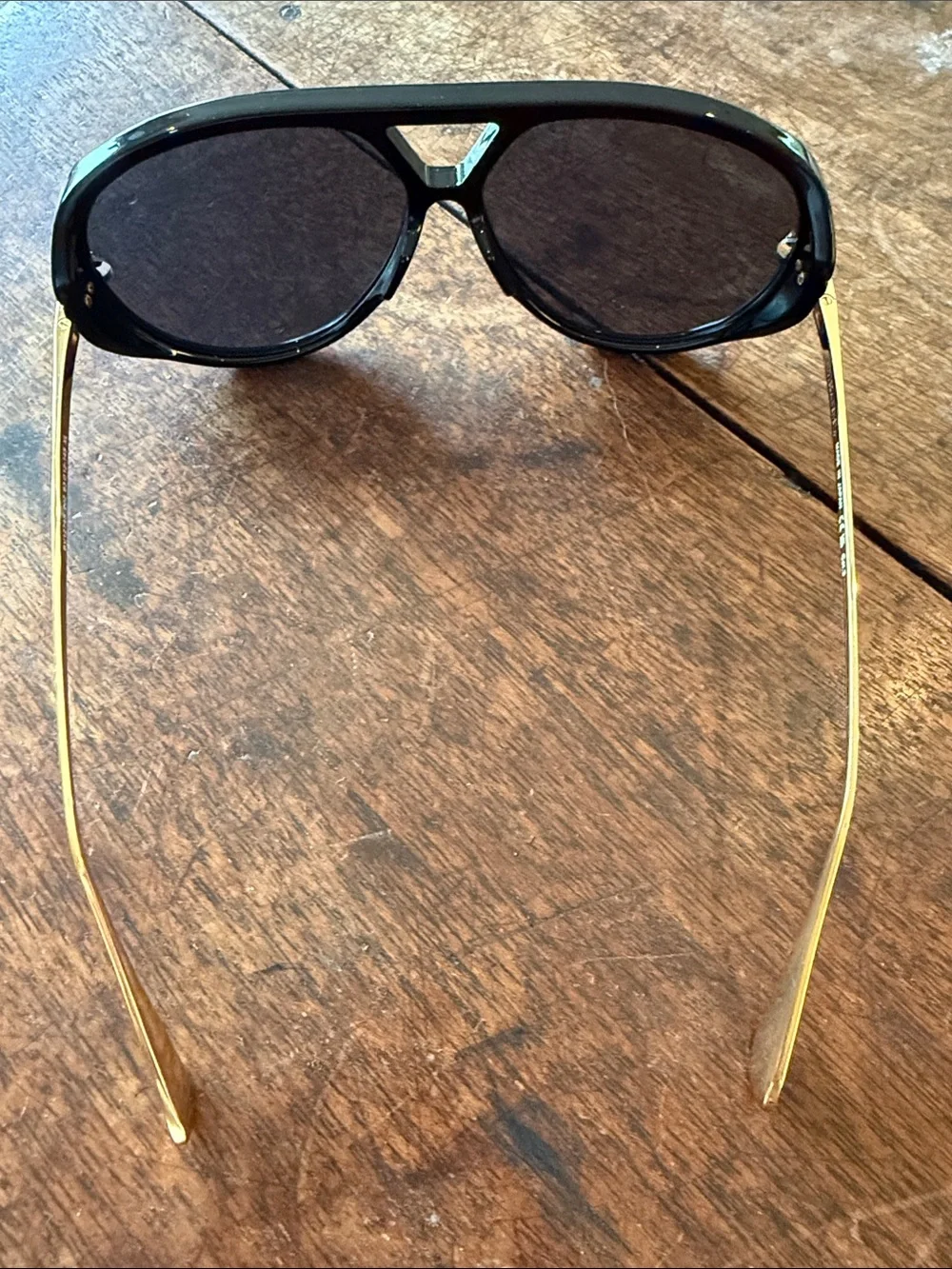 Bottega Veneta black and gold aviators BV1274S 002 63